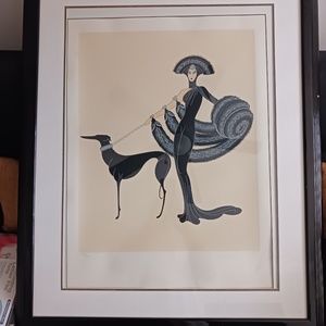 Art  ERTE  Serigraph  print   29" x 36"   Symphony in Black number & signed
